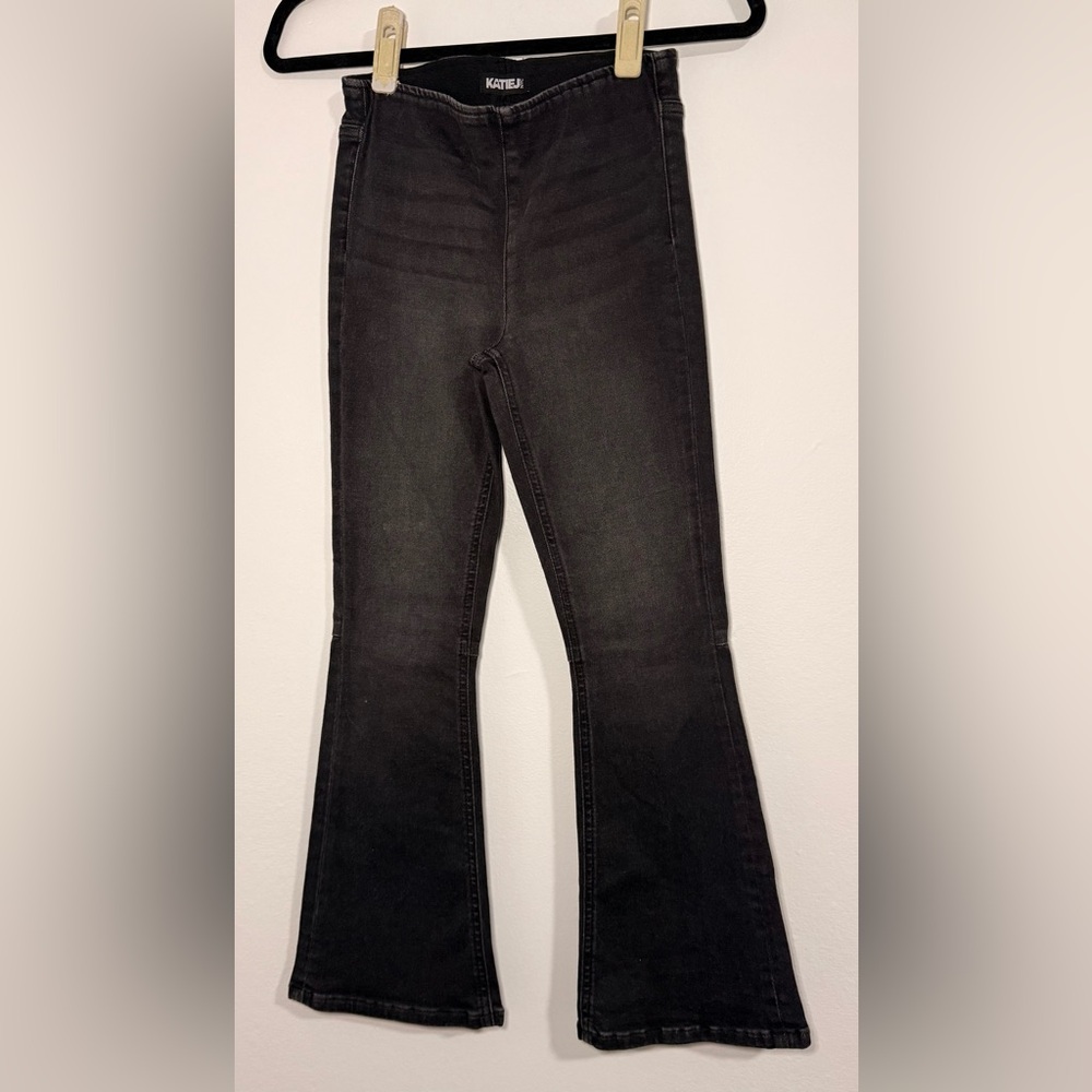 Katie J NYC Girls Denim Wide Leg Dark Grey Jeans  Size 12